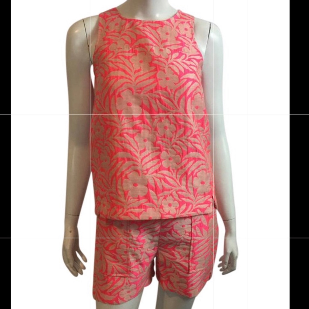 JCrew hot pink short set